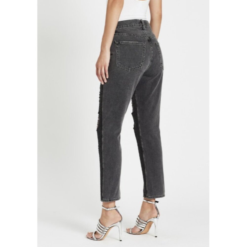 *** Frame Sequin Ripped Jeans Basque Rips Jeans Black ( 27 ) - Picture 4 of 7